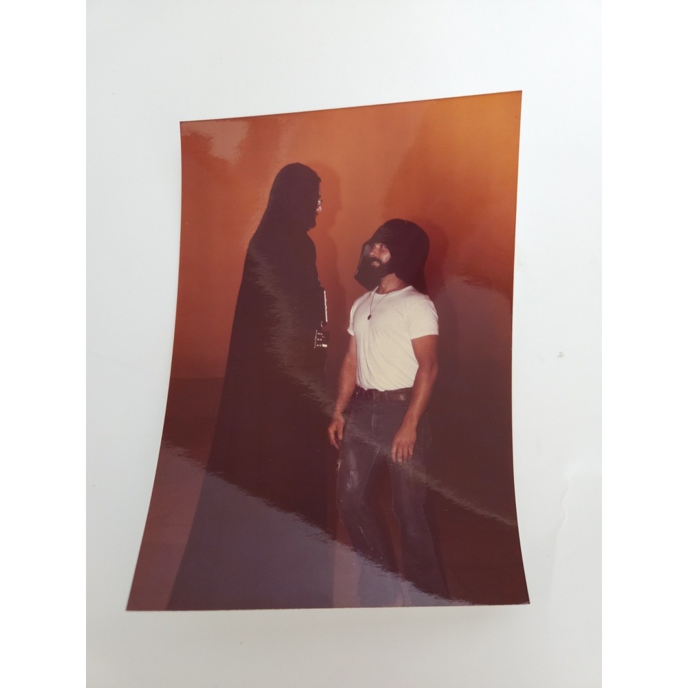 RARE Darth Vader w Mask Off STAR WARS Original Photograph on Set w Crew Member